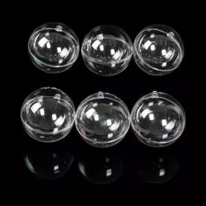 (힘찬)투명 플라스틱 볼 6p 6cm 캡슐 공 아크릴 구 뽑기 둥근 이벤트용품 투명구 파티소품