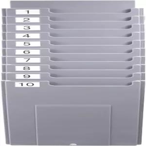 NADAMOO 10 슬롯 타임 카드 홀더 벽걸이형 접이식 확장 가능한 플라스틱 펀치 랙 사무실 업무용 시계 및