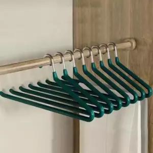 [생활] 제트 논슬립 바지걸이 10p세트 그린 스텐 치마 코팅 옷걸이