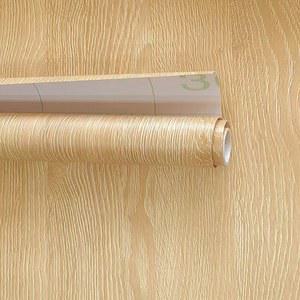 회색 및 노란색 나뭇결 벽지 탈착식 비닐 자체 접착 벽지 조리대 장식