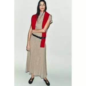 ZARA 플레인 커프스 머플러 - 레드 3739/011/600 147822