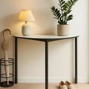 /마전동상회 반원 테이블 화이트 식탁테이블 콘솔 현관 공간활용