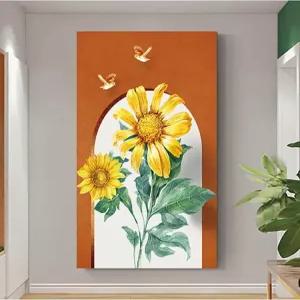 해바라기 벽 돈들어오는 그림 벽화 포스터 인테리어