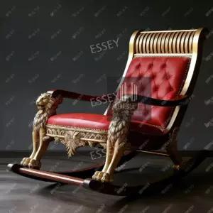 유럽 코트 부모님 프렌치 리클라이너 의자 럭셔리 킹 왕의자 단목 고급 낮잠 흔들의자 노인용