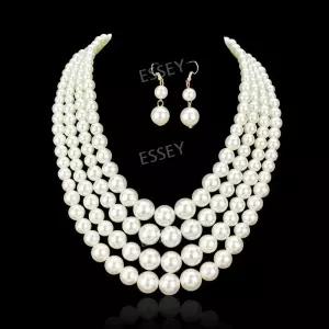 왕진주목걸이 촬영용 보석 과장된 세트 목걸이 신부 큰진주