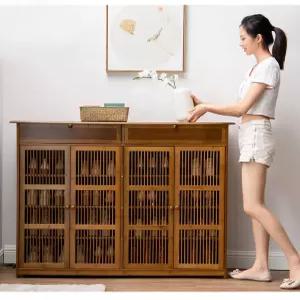 가정용 복도 문 신발 캐비닛 거실 다층 랙 작은 아파트 대나무 단단한 나무 방진 보관