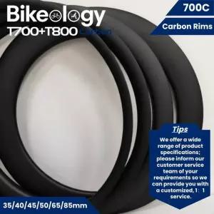 림브레이크 자전거 초경량 700C 카본 림 디스크 브레이크 60504540mm 2428홀 튜블리스