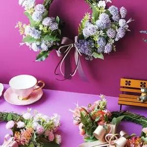 조화리스 수국 리스 조화가렌더 벽걸이장식