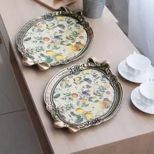 오동나무쟁반 가볍고 편리한 국내산 빈티지 리본쟁반 2P세트