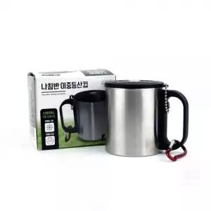 스텐 이중등산컵 나침반 보온보냉 등산용컵 등산잔