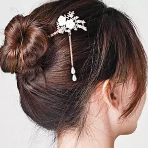 헤어비녀 꽃장식 올림머리 한복비녀 머리장식 규빅 한복비녀 올림머리 헤어장식 머리장식