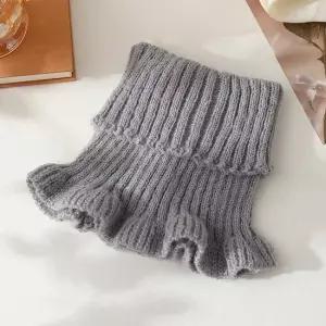 페이크 니트넥워머 목폴라 두꺼운 프릴 디자인 신축성 목보호폴라 페이크폴라