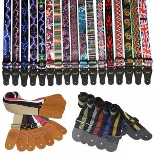 일렉기타스트랩 순면 기타 스트랩 베이스 어쿠스틱 일렉트릭 부품용 멀티 컬러 벨트