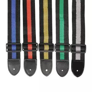 일렉기타스트랩 어쿠스틱 일렉트릭 베이스 기타 숄더 스트랩 컬러풀 스트라이프 벨트 나일론 가죽 부품