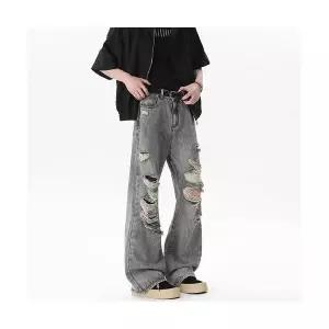 남자 데일리 배기핏 바지 여름 얇은 찢어진 청 빈티지 데미지 SPO마켓2