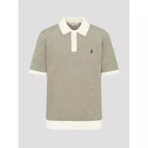 매장정품 빈폴 26SS [BC6351C32H] 투톤 텍스쳐 칼라넥 니트 - 카키 218791