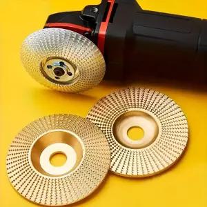 목공 그라인딩 디스크 3 세트 100mm 폭/16mm 금속 구멍 아크형 베벨 디자인 전기 그라인더 목재 절단 조각