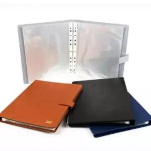 [문구] 40매 크리어화일 서류정리화일 클리어화일 가죽커버 서류화일