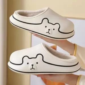 라인곰 EVA 털슬리퍼 심플베어 털실내화 남성 여성 겨울 실내 슬리퍼 실내화 털신 방한화