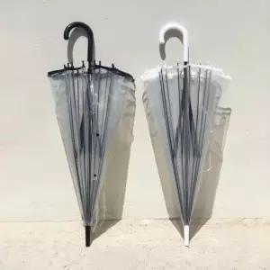 튼튼한 투명 비닐 우산 고급 자동 장우산 골프 장마 비닐 골프장 튼튼한 여행용 우산 투명