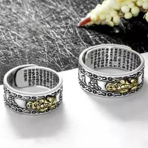 은반지 비휴반지 금전운 재물복 용 육자진언 행운 반지 액막이 금전운 재물복 삼재 불교