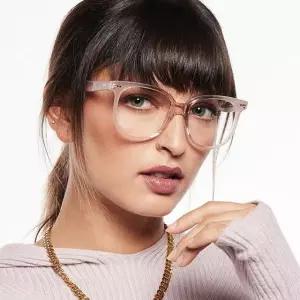 안경테 CL5010IN 072 사각 뿔테 투명 핑크 오버핏 명품