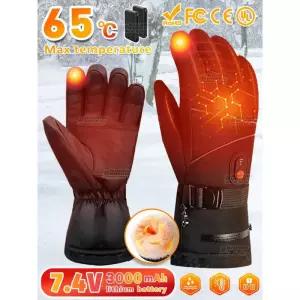 스키용품 스노보드 남성용 가열 장갑 USB 충전식 기능 겨울 열 오토바이 터치스크린 전기 스키