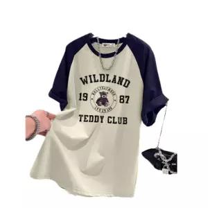 여자 롱 여름 덮기 박시핏 반팔티 디지몬 빅사이즈 프린트티 엉덩이 CH2