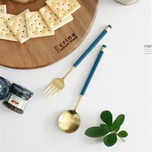 [2HOT] 카라 골드 NAVY 커트러리 (디저트)