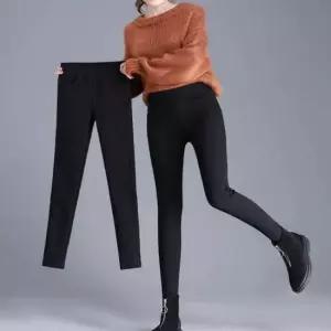 신축성 우수 베이직 디자인 스트레이트핏 바지 따뜻 여자기모바지