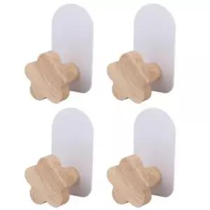 [JED] 벽걸이 더벨라 꽃 4p 코트랙 우드 후크 옷걸이 행거