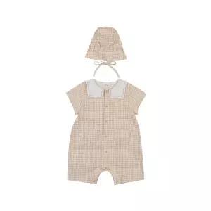 [아가방][더센트럴] 아가방 여름 노아체크반팔우주복(모자)(BEIGE)_01T32750221