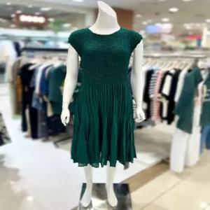 캡소매 주름 롱 원피스 AK2PA18_A