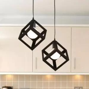 LED식탁등 큐브 2등 펜던트조명 (블랙/화이트)