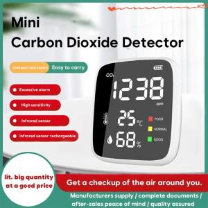 CO2 공기 품질 모니터 휴대용 LED 디스플레이 온도 습도 센서 테스터 홈 실내 고정밀 CO2 가스 감지기