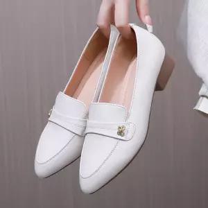 여자 가을 사뿐 플랫 펌프스 미들굽 슬립온 진피 가보시 단화 신발 M스포3