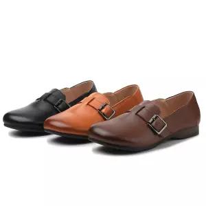 여친 신발 사뿐 단화 플랫 봄가을 리얼가죽 화 빅사이즈 둥근코 가보시 작은구두 컴포트다크힐 M스포3