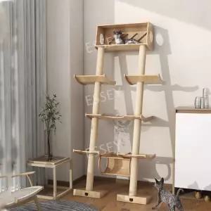 고양이 원목 캣 캣타워 계단 스크래처 게단 놀이터 사다리 선반 4단