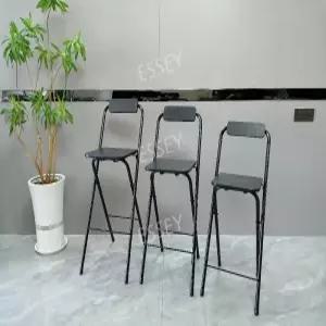 접이식 화이트 블랙 원형 높은의자 높은체어 70cm 바텐 홈바 등받이 60CM 식탁의자