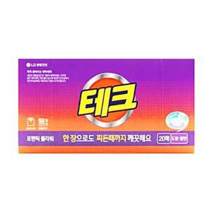 테크 뽑아쓰는 간편 시트 로맨틱 플라워 20매 학교 관공서 티슈형세제