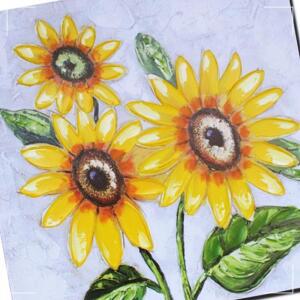 돈을 부르는 노랑해바라기 유화 그림 거실 액자