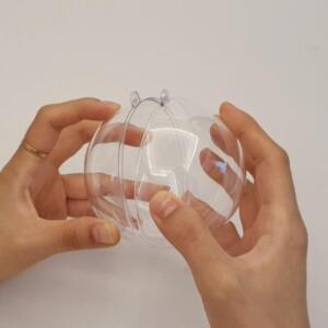 뽑기 4개 추첨 둥근 캡슐 플라스틱 9cm 트리장식 빈 구 관공서 투명 크 학교 아릴 원형 행잉 볼