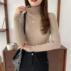 [의류] 여성 데일리 이너 신축 소프트 베이직 목폴라 니트티