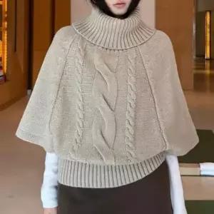 [의류] 꽈배기 케이프 가오리핏 레이어드 니트티 NF-91