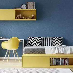 로제 딥블루 단열벽지 10m 결로방지 폼블럭 셀프 인테리어 벽지