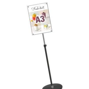 포스터스탠드 A3 원흑색베이스 JMP-A3B 1폴 자석식 무여백 형