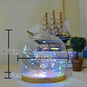 플랫 구형 41 LED 컬러 원목 유리돔 20cmx17cm 1개