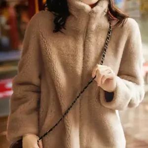 하이넥 뽀글이 양털 집업 플리스 부클자켓 아우터