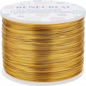 비즈 목걸이 주얼리 제작을 위한 BENECREAT 754피트 매트 골드 공예 와이어 20 게이지 변색 방지 알루미늄