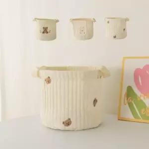 [생활] 다용도 수납 천 바구니 바스켓 보관함 귀여운 정리함 천바구니 의류 소품 수납통 정리파